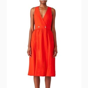 Free People Diana Wrap Dress Red Orange